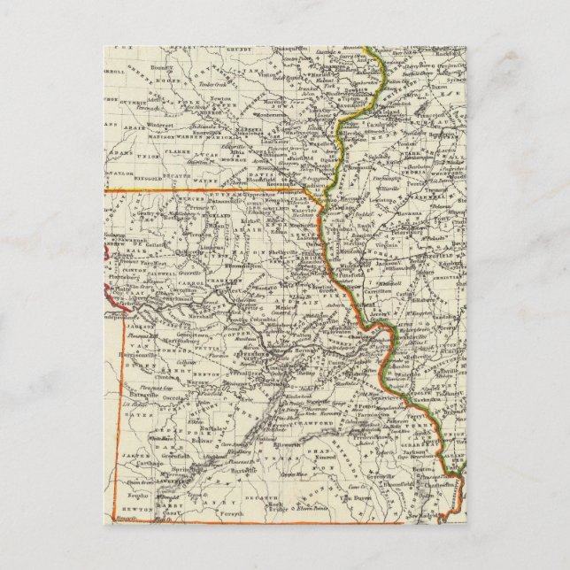 Iowa, Missouri, and Illinois Postcard (Front)
