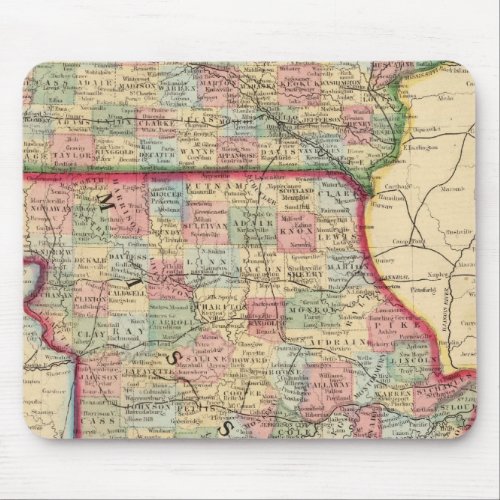 Iowa Missouri Map by Mitchell Mouse Pad