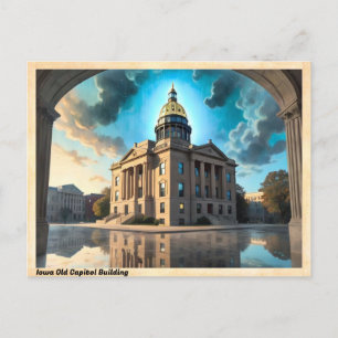 Iowa Old Capitol Building Vintage Travel Postcard