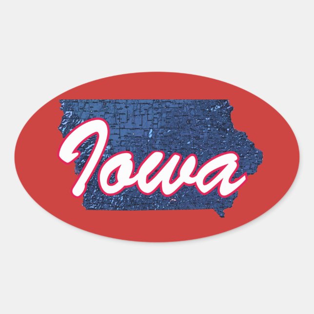 Iowa Oval Sticker (Front)