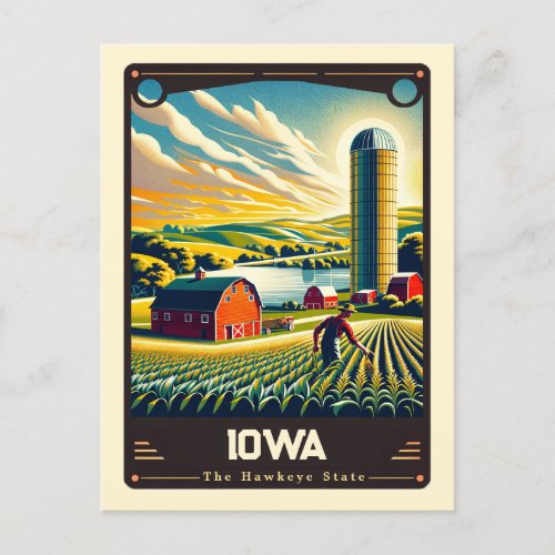 Iowa  Patriotic Spirit Vintage Postcard