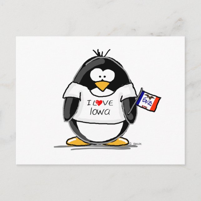 Iowa Penguin Postcard (Front)