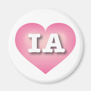 Iowa Pink Fade Heart - I love IA Magnet