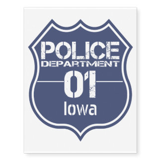 Iowa Police Department Shield 01 Temporary Tattoos