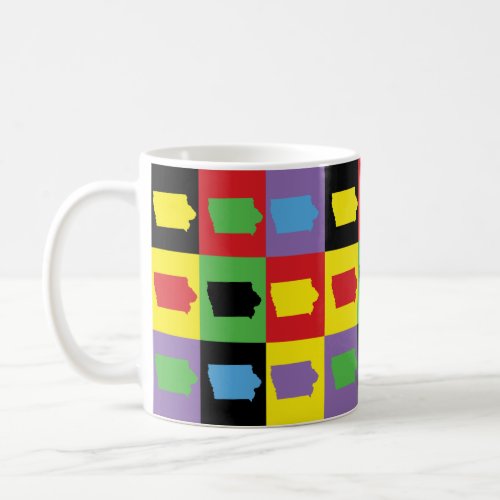 Iowa Pop Art Colorful Pattern Coffee Mug