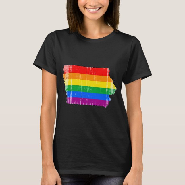 IOWA PRIDE - DISTRESSED -.png T-Shirt (Front)