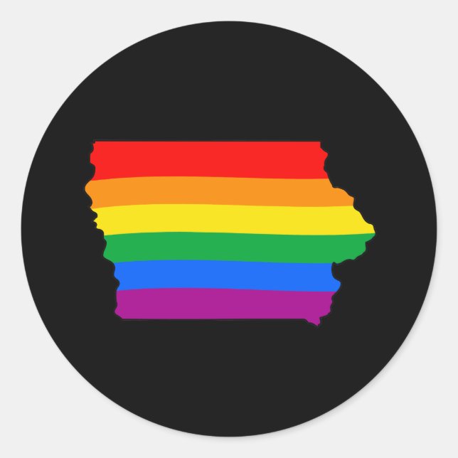 IOWA PRIDE -.png Classic Round Sticker (Front)