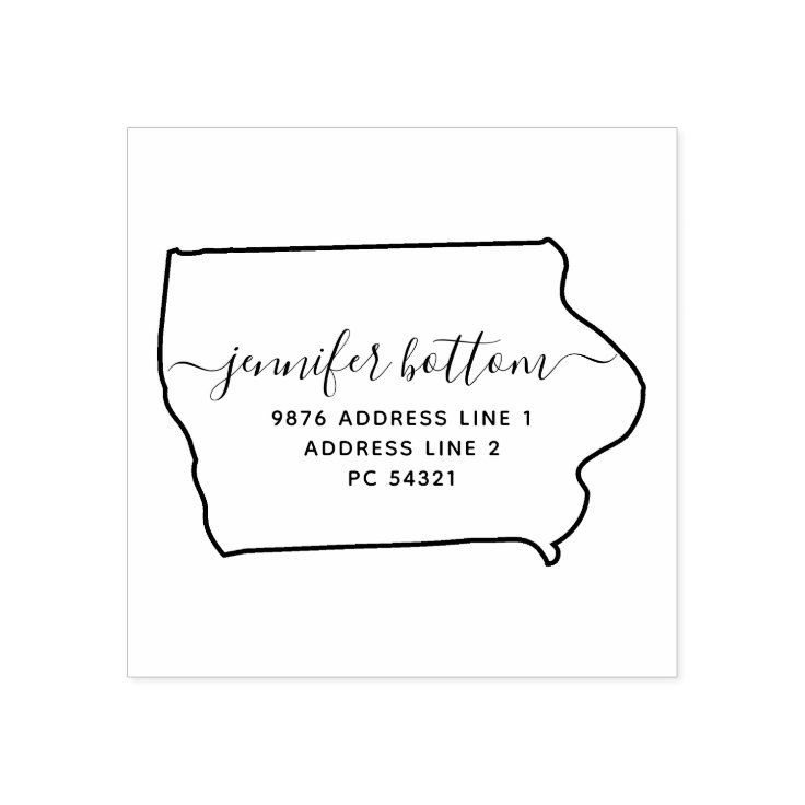 Iowa return address business rubber stamp Zazzle