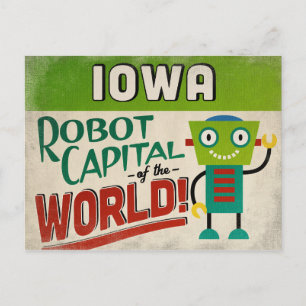 Iowa Robot - Funny Vintage Postcard