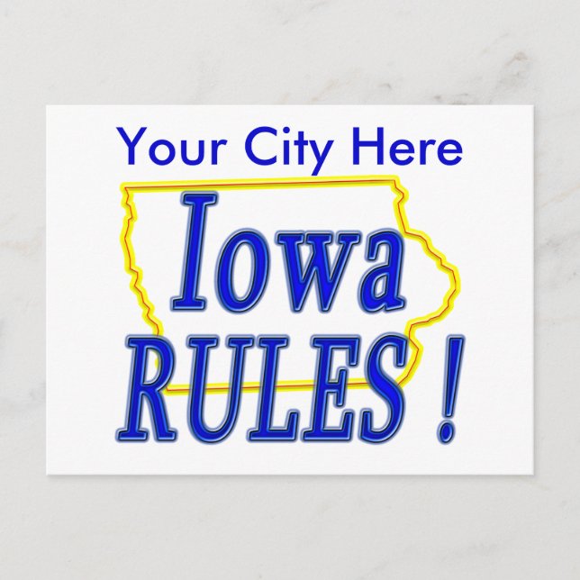 Iowa Rules ! Postcard (Front)
