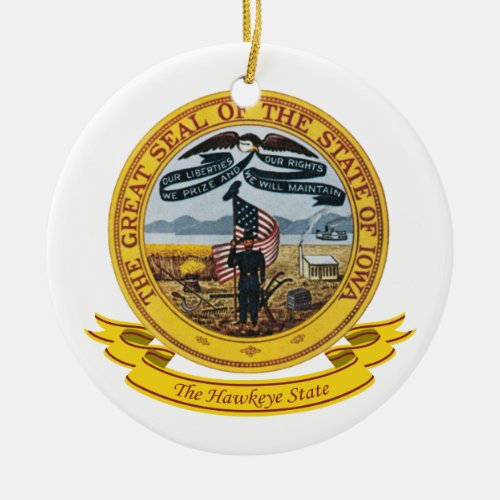 Iowa Seal Ceramic Ornament