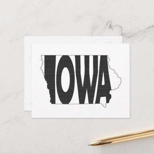 Iowa Shaped Hawkeye State Name Iowan Word Art Postcard