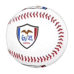 Iowa shield flag baseball