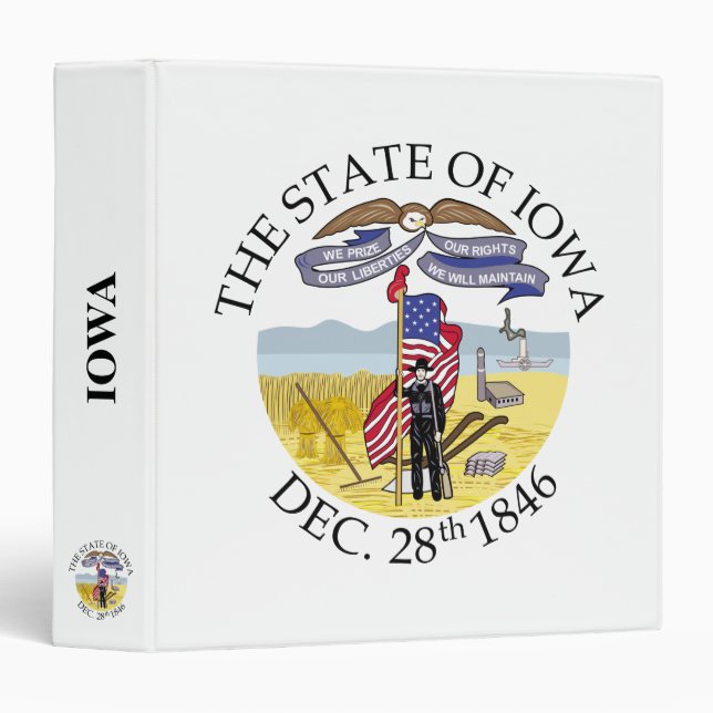 Iowa sign 3 ring binder (Front/Spine)