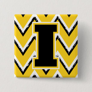 Iowa Sketchy Chevron Pattern Button