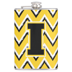 Iowa Sketchy Chevron Pattern Flask