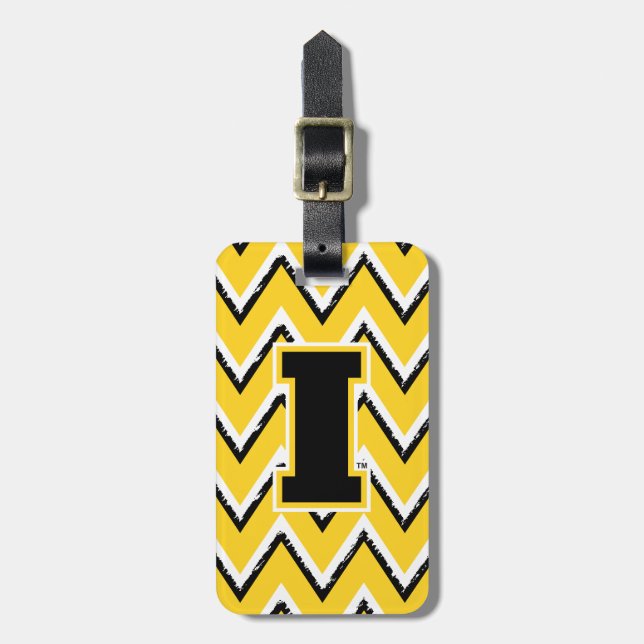 Iowa Sketchy Chevron Pattern Luggage Tag (Front Vertical)