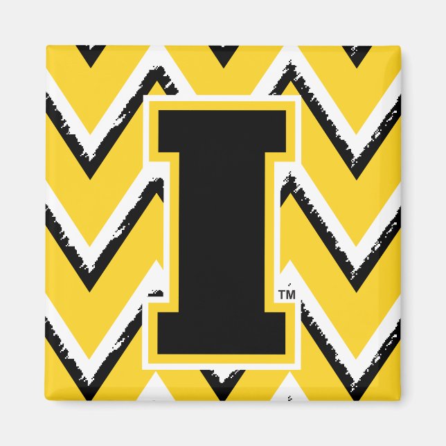 Iowa Sketchy Chevron Pattern Magnet (Front)