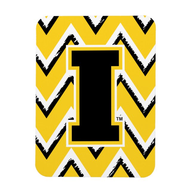 Iowa Sketchy Chevron Pattern Magnet (Vertical)