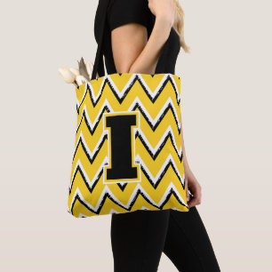 Iowa Sketchy Chevron Pattern Tote Bag