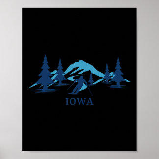 Iowa Ski Resort Skiing Skier Poster