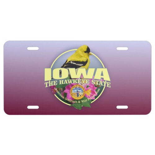Iowa State Bird  Flower License Plate