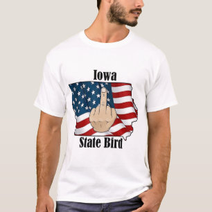 Iowa state bird t-shirt middle finger flag