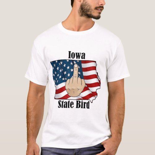 Iowa state bird t_shirt middle finger flag