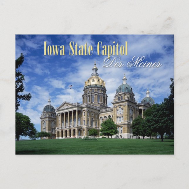 Iowa State Capitol in Des Moines Postcard (Front)