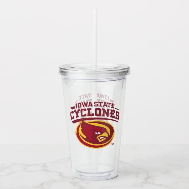 Iowa State Cyclones | Arched Mascot Logo Acrylic Tumbler (Front)