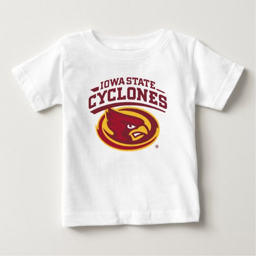 Iowa State Cyclones  Arched Mascot Logo Baby T_Shirt