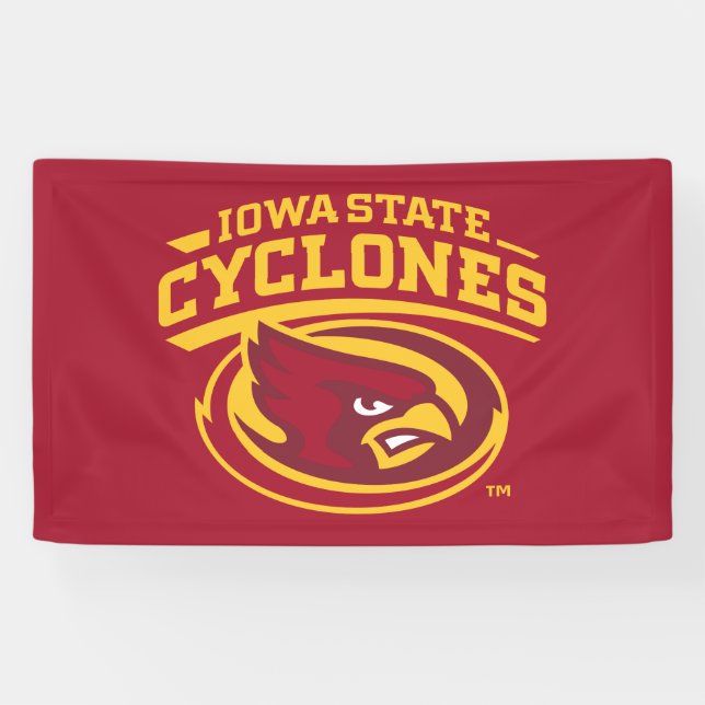 Iowa State Cyclones | Arched Mascot Logo Banner (Horizontal)