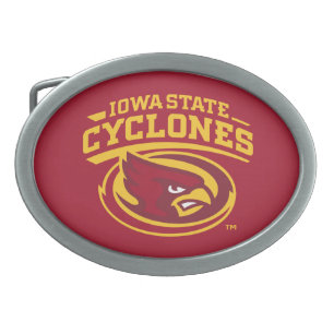 Iowa State Cyclones   Arched Mascot Logo Belt Buckle