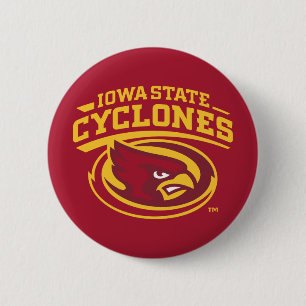 Iowa State Cyclones   Arched Mascot Logo Button