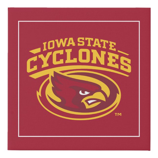 Iowa State Cyclones | Arched Mascot Logo Faux Canvas Print (Front)