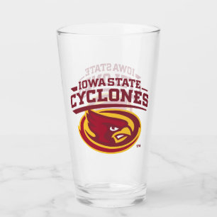 Iowa State Cyclones Arched Mascot Logo Glass