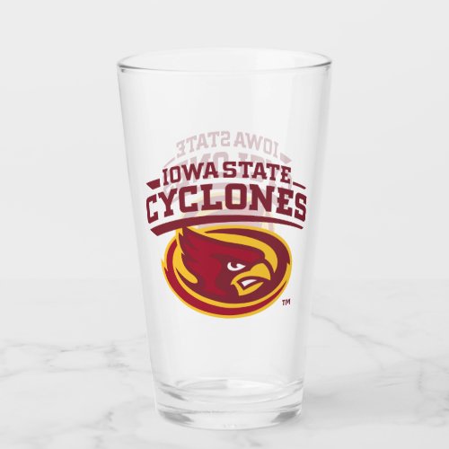 Iowa State Cyclones  Arched Mascot Logo Glass