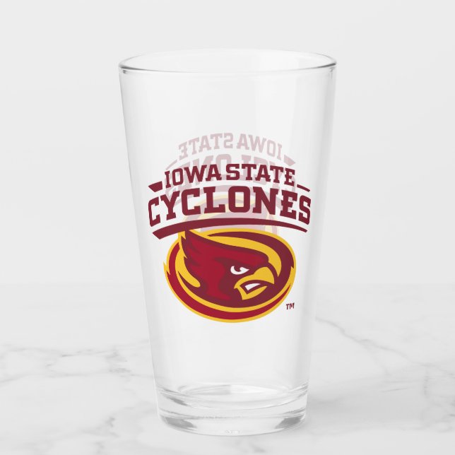 Iowa State Cyclones | Arched Mascot Logo Glass (Front)