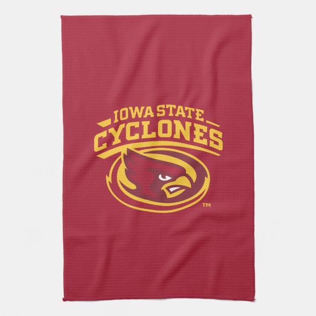 Iowa State Cyclones | Arched Mascot Logo Kitchen Towel (Vertical)