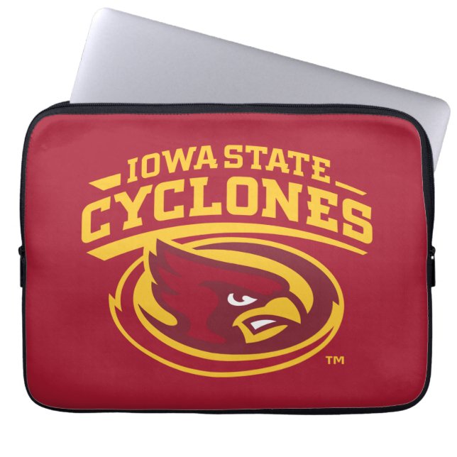 Iowa State Cyclones | Arched Mascot Logo Laptop Sleeve (Front)