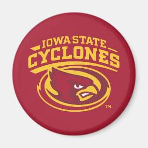Iowa State Cyclones Arched Mascot Logo Magnet