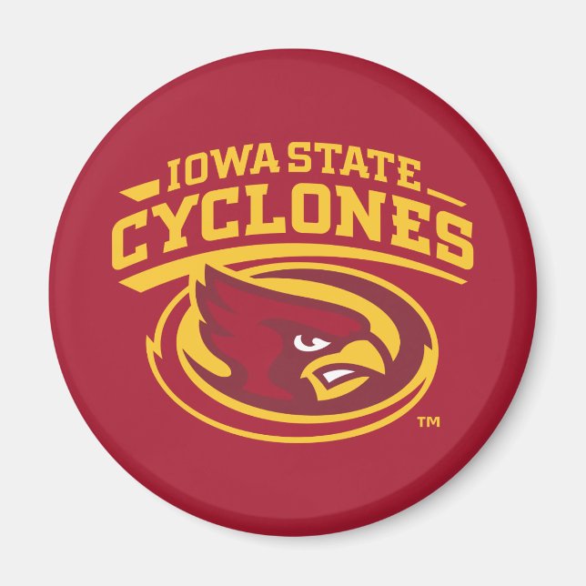 Iowa State Cyclones | Arched Mascot Logo Magnet (Front)