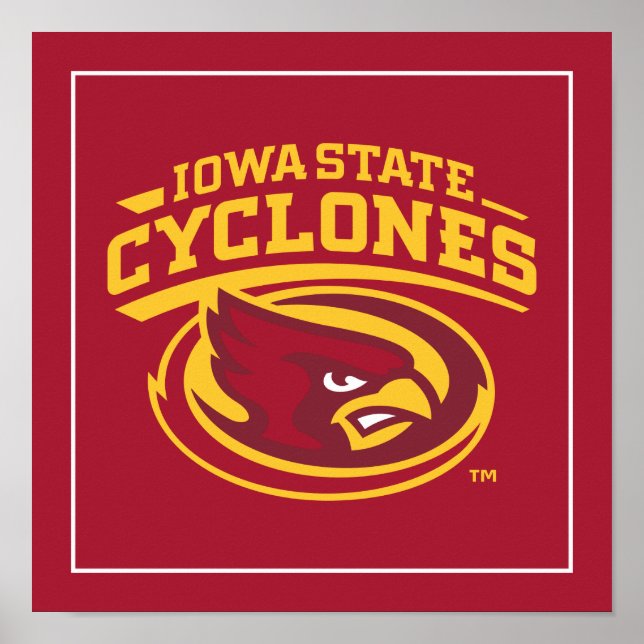 Iowa State Cyclones | Arched Mascot Logo Poster (Front)