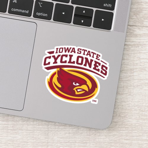 Iowa State Cyclones  Arched Mascot Logo Sticker