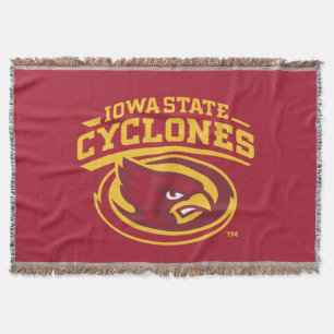 Iowa State Cyclones   Arched Mascot Logo Throw Blanket