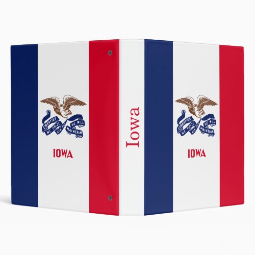 Iowa State Flag 3 Ring Binder