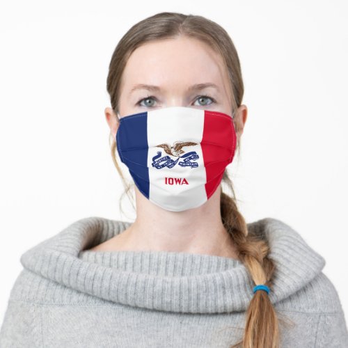 Iowa State Flag Adult Cloth Face Mask