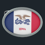 Iowa State Flag Belt Buckle<br><div class="desc">Patriotic Iowa state flag.</div>