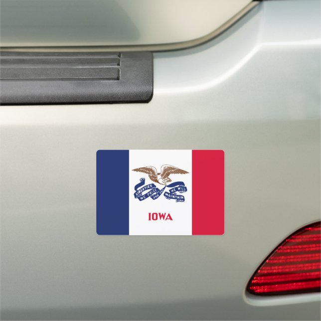 Iowa State Flag Car Magnet (In Situ)