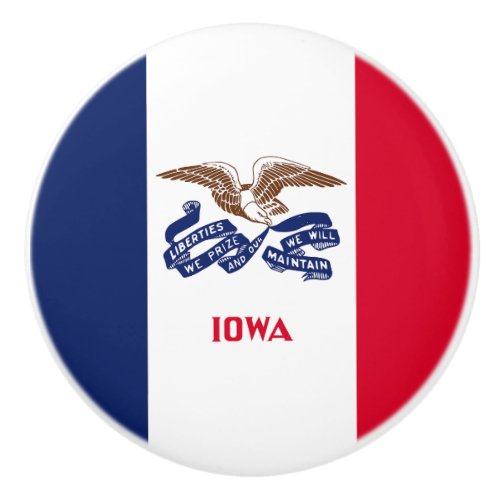 Iowa State Flag Ceramic Knob